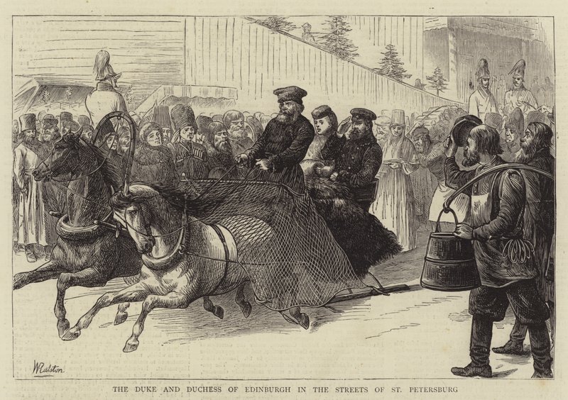 Edinburgh hercege és hercegnéje Szentpétervár utcáin alkotó: William Ralston