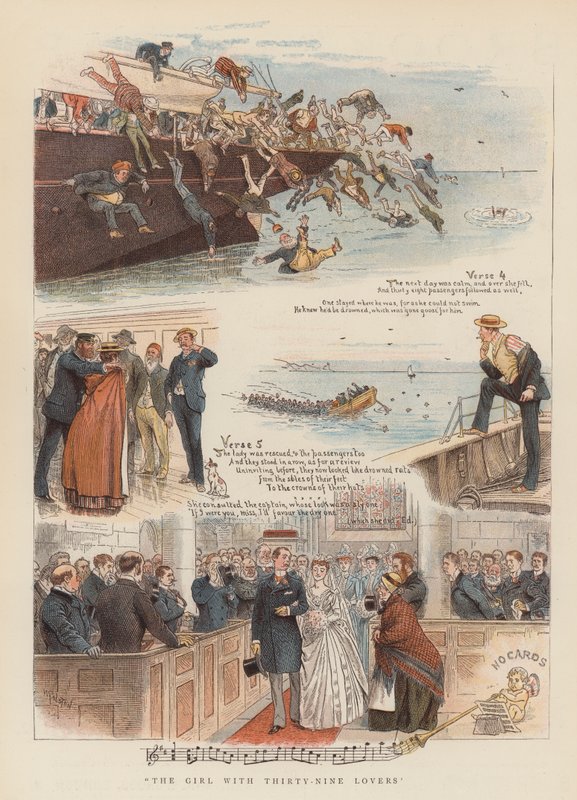 A lány harminckilenc szeretővel (chromolitho) alkotó: William Ralston