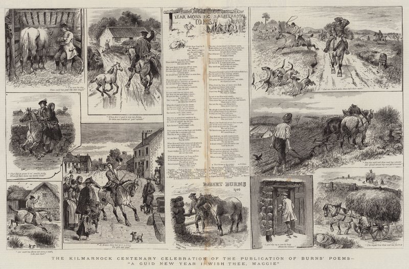 A Burns versek megjelenésének századik évfordulójának Kilmarnock-i ünnepsége, A Guid New Year I Wish Thee, Maggie alkotó: William Ralston