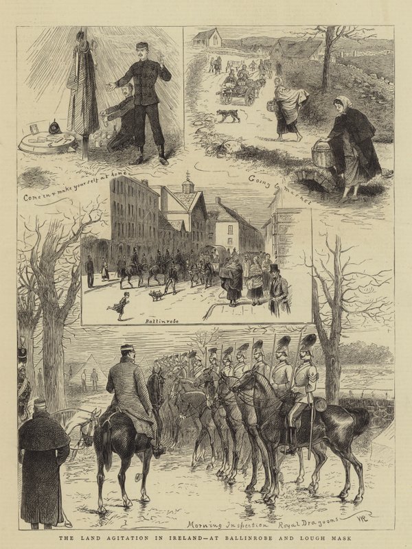A Land Agitation Írországban, Ballinrobe-ban és Lough Maskban alkotó: William Ralston