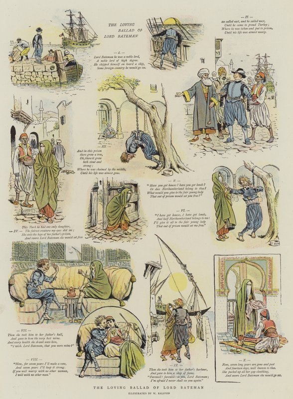 Lord Bateman szerető balladája (chromolitho) alkotó: William Ralston