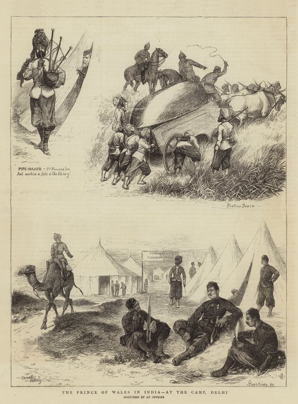 A walesi herceg Indiában, a táborban, Delhiben alkotó: William Ralston
