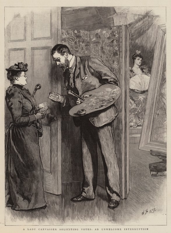 A Lady Canvasser szavazatokat kér, nemkívánatos megszakítás alkotó: William Small