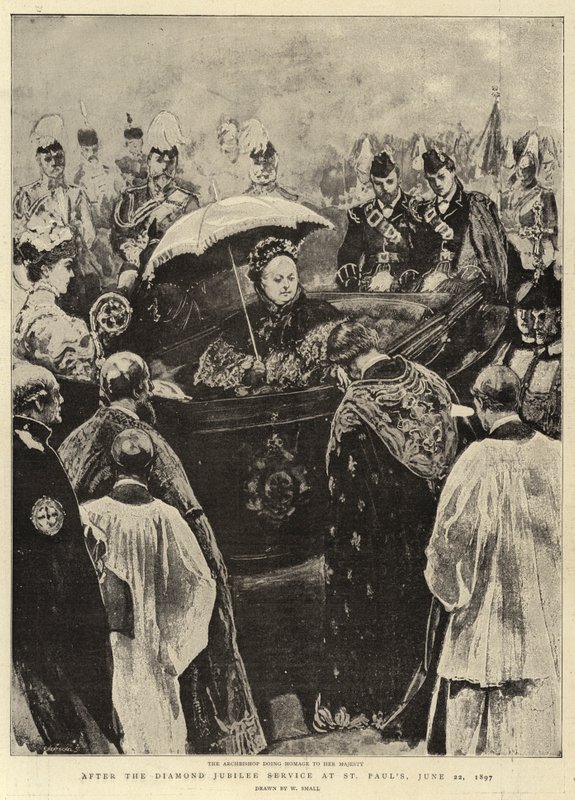 A gyémántjubileumi istentisztelet után a Szent Pál templomban, 1897. június 22. alkotó: William Small