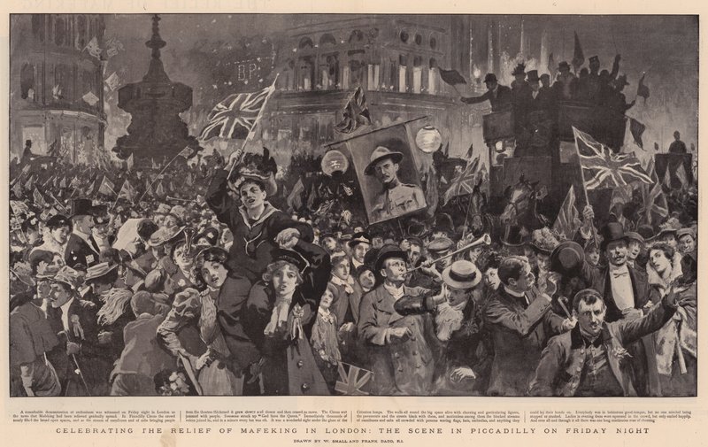 Mafeking megkönnyebbülésének ünneplése Londonban, a Piccadilly-i jelenet péntek este alkotó: William Small