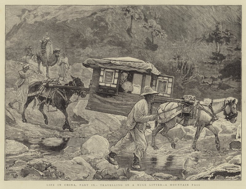 Élet Kínában, IX. rész, Utazás öszvér alomban, hegyi hágó alkotó: William Small