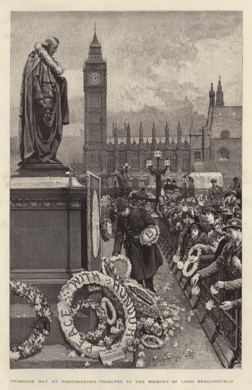 Primrose Day Westminsterben, tisztelgés Lord Beaconsfield emléke előtt alkotó: William Small
