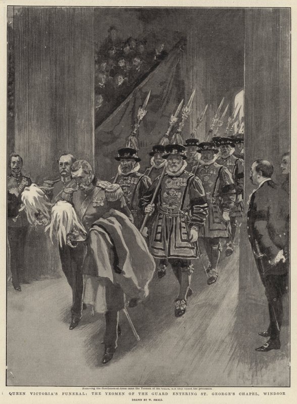 Viktória királynő temetése, az őrség igéje belép a windsori Szent György-kápolnába alkotó: William Small