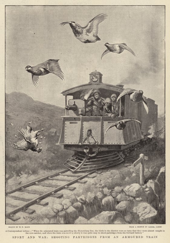 Sport és háború, Partridges lövöldözés egy páncélvonatból alkotó: William T. Maud