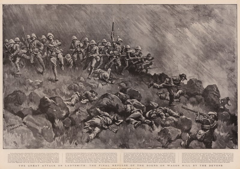 A nagy támadás Ladysmith ellen, a búrok végső visszaverése a vagondombon a devonok által alkotó: William T. Maud