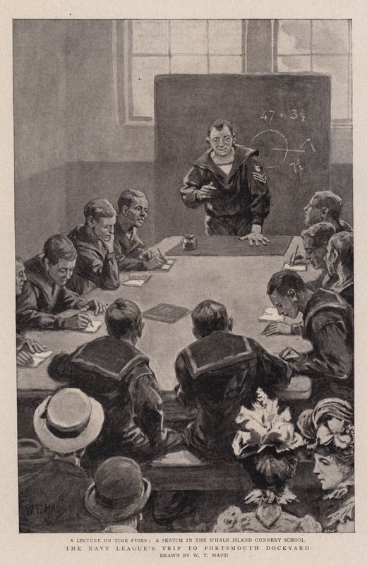 A haditengerészeti liga utazása a portsmouthi hajógyárba alkotó: William T. Maud