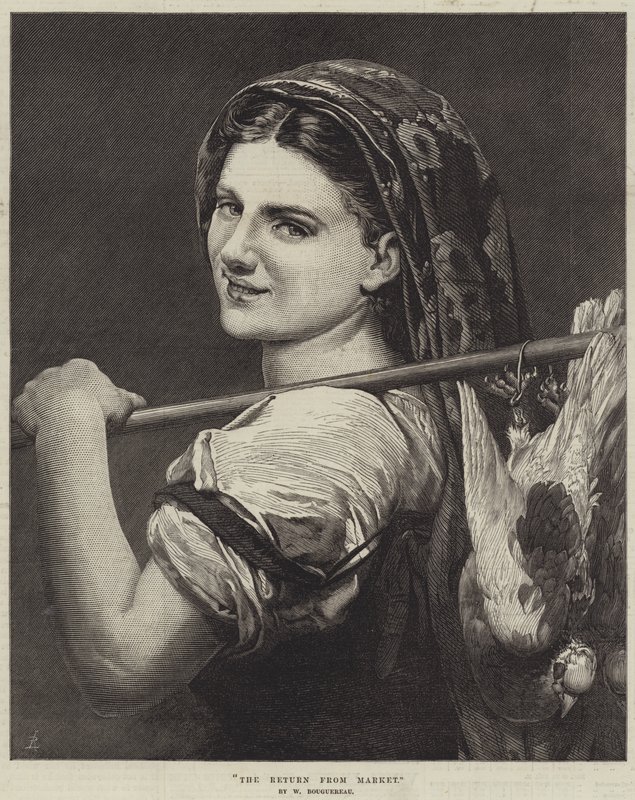 A visszatérés a piacról alkotó: William Adolphe Bouguereau