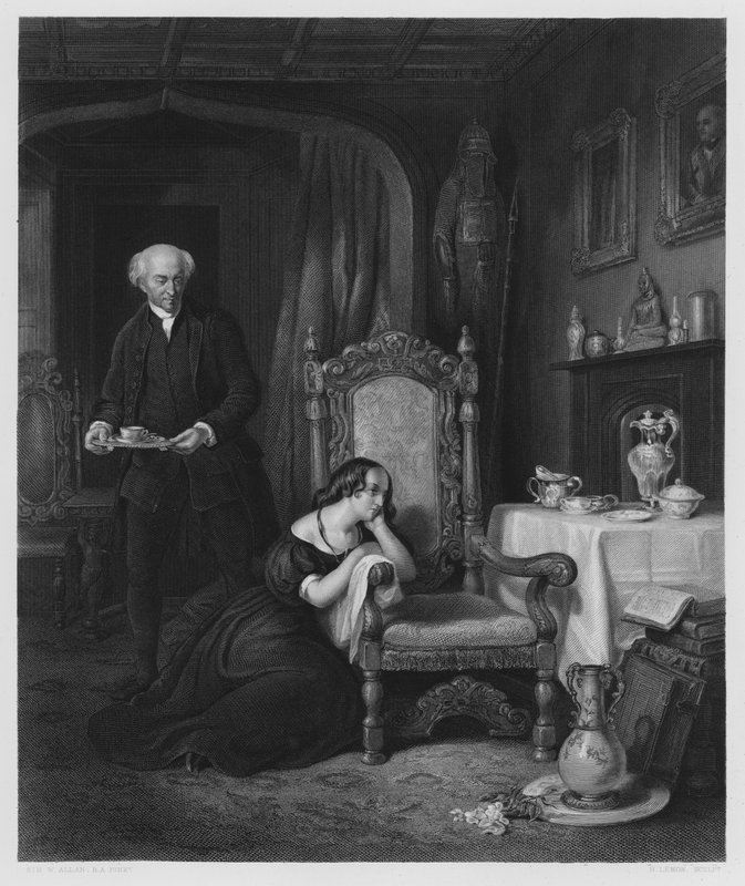 Az üres szék, Abbotsford, a képről a Királyi Gyűjteményben (metszet) alkotó: William (after) Allan