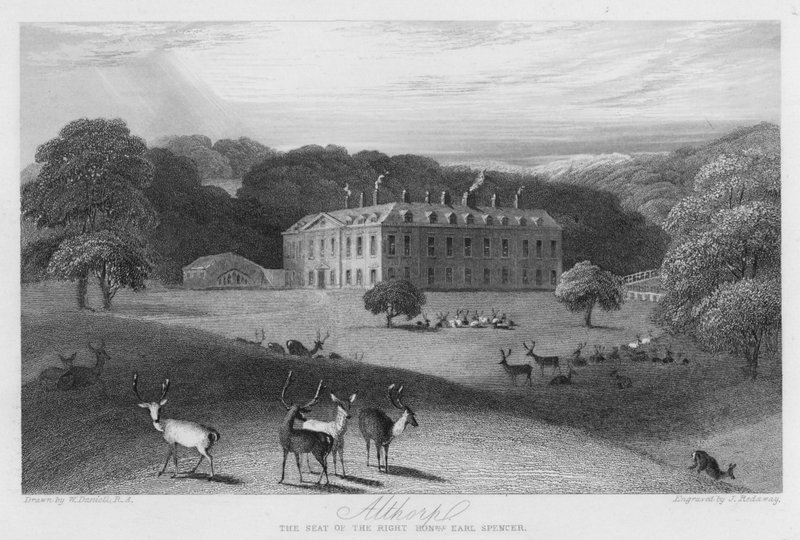 Althorp, Spencer gróf székhelye (metszet) alkotó: William (after) Daniell