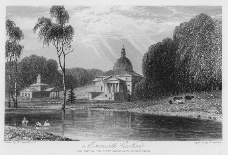 Mereworth kastély, Lord Le Despencer székhelye (metszet) alkotó: William (after) Daniell