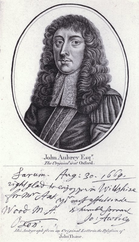 John Aubrey, angol antikvárius, természetfilozófus és író (metszet) alkotó: William (after) Faithorne