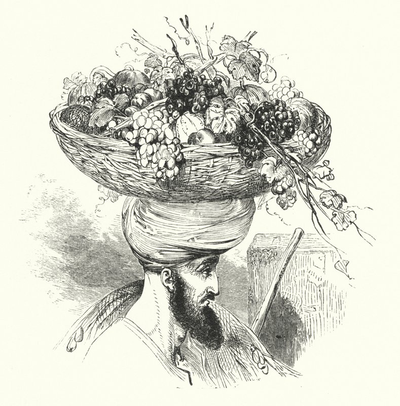 „A föld Abd-Allahja gyümölcskosárral (metszet) alkotó: William (after) Harvey