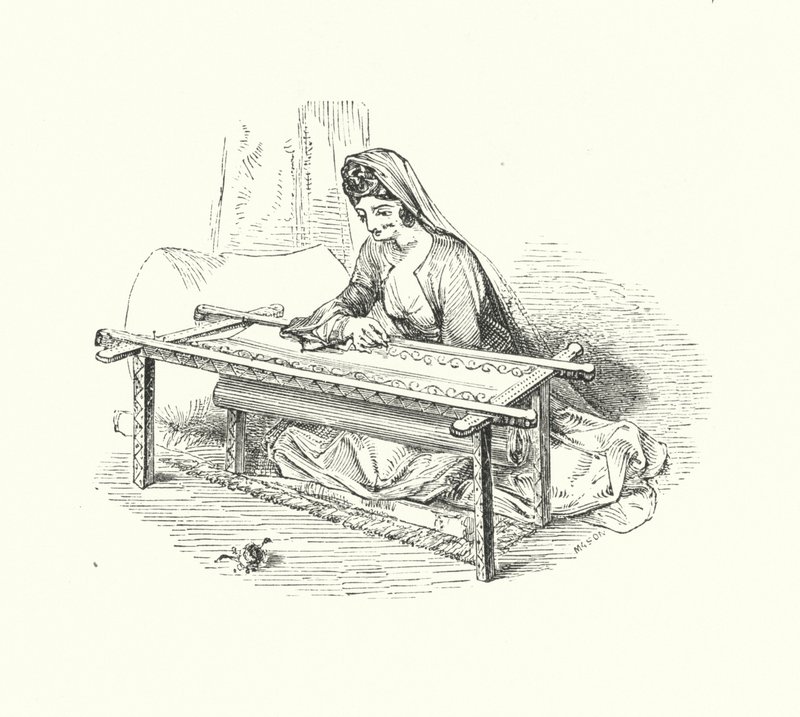 Női hímzés (gravírozás) alkotó: William (after) Harvey