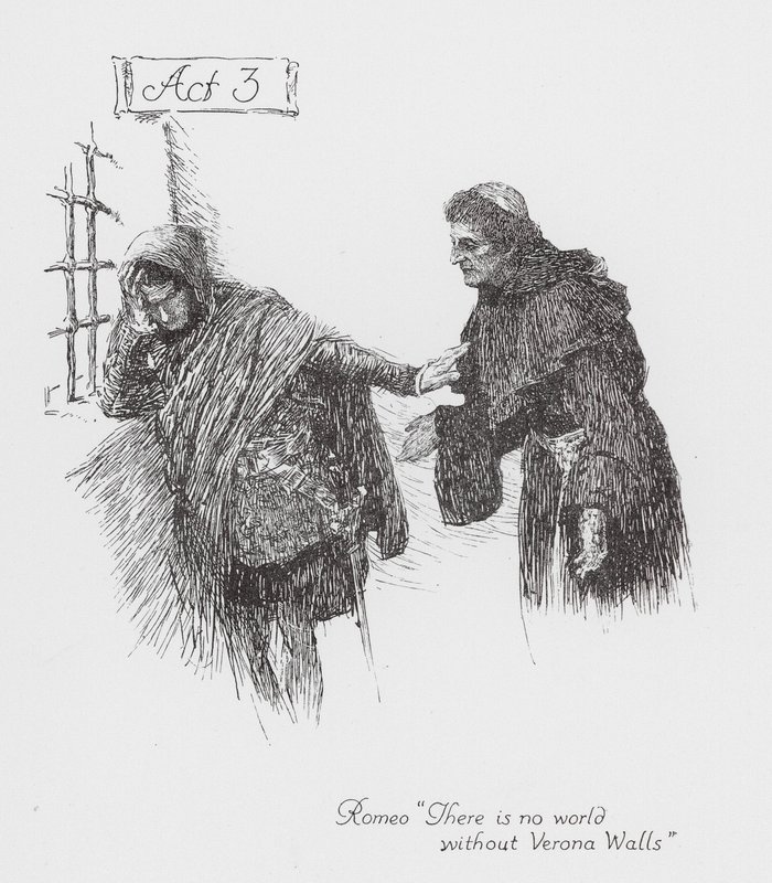 Shakespeare Rómeó és Júlia: Felvonás (litográfia) alkotó: William (after) Hatherell