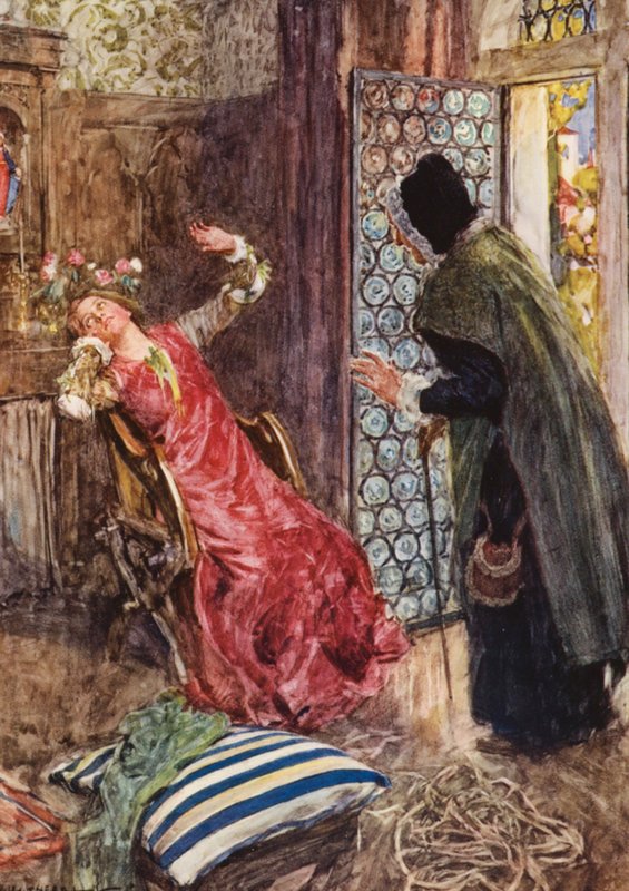 Shakespeare Rómeó és Júlia: felvonás II. jelenet (színes litográfia) alkotó: William (after) Hatherell