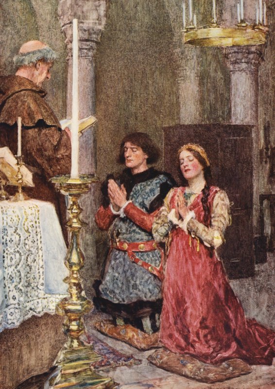 Shakespeare Rómeó és Júlia: felvonás VI. jelenet (színes litográfia) alkotó: William (after) Hatherell