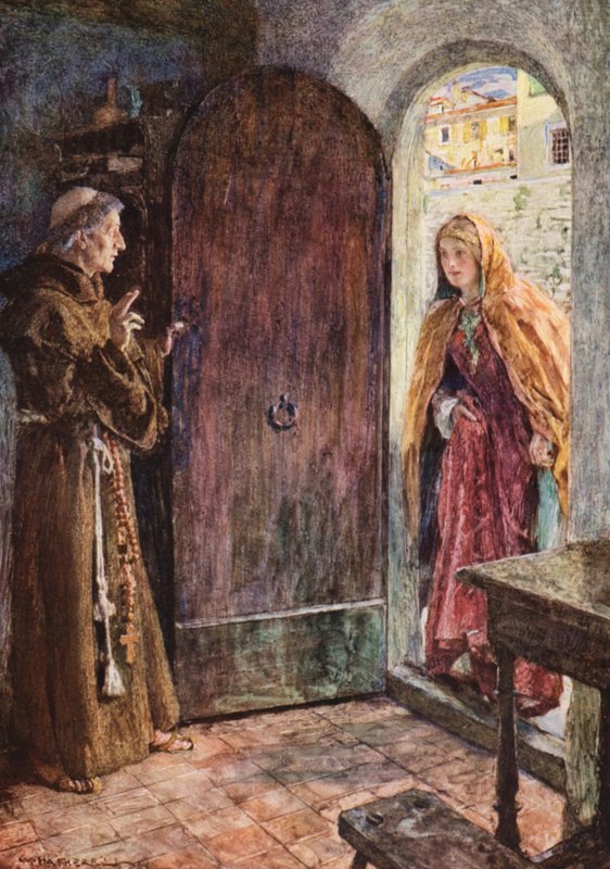 Shakespeare Rómeó és Júlia: felvonás VI. jelenet (színes litográfia) alkotó: William (after) Hatherell