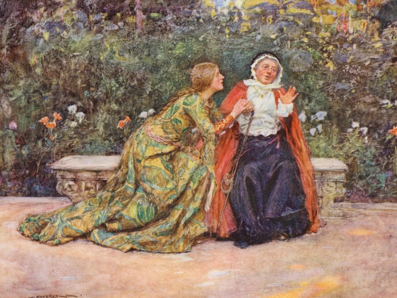 Shakespeare Rómeó és Júlia: felvonás, V. jelenet (színes litográfia) alkotó: William (after) Hatherell