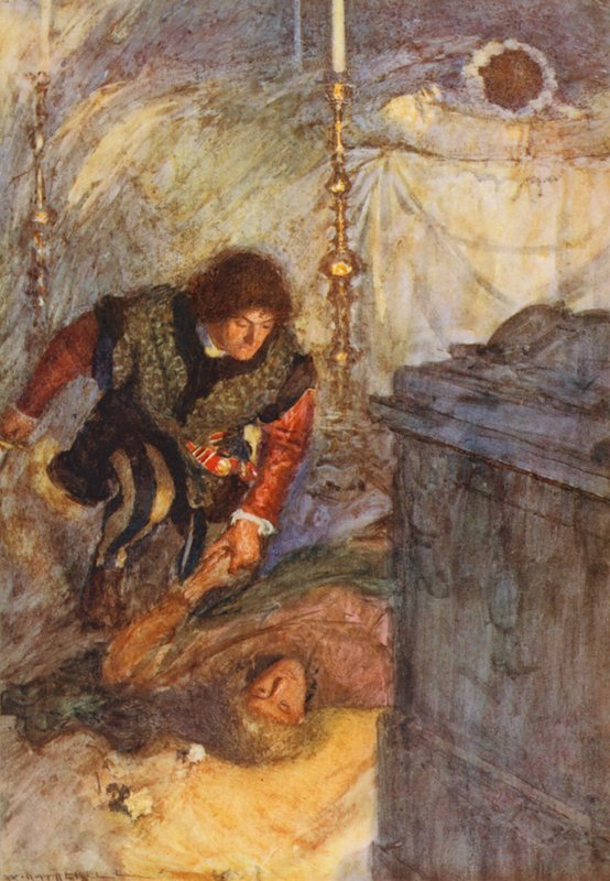 Shakespeare Rómeó és Júlia: felvonás III. jelenet (színes litográfia) alkotó: William (after) Hatherell