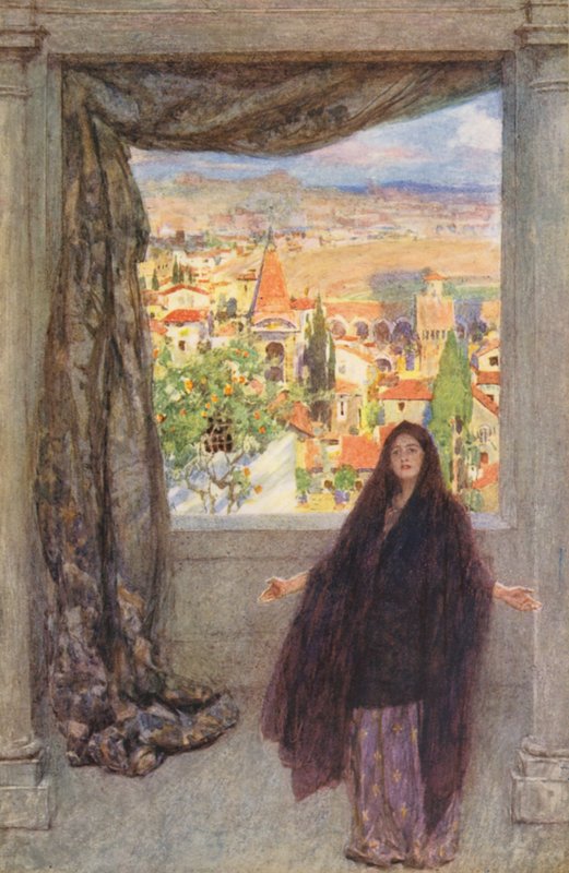Shakespeare Rómeó és Júlia: Júlia és Juliet Juliet: Prológus (színes litográfia) alkotó: William (after) Hatherell