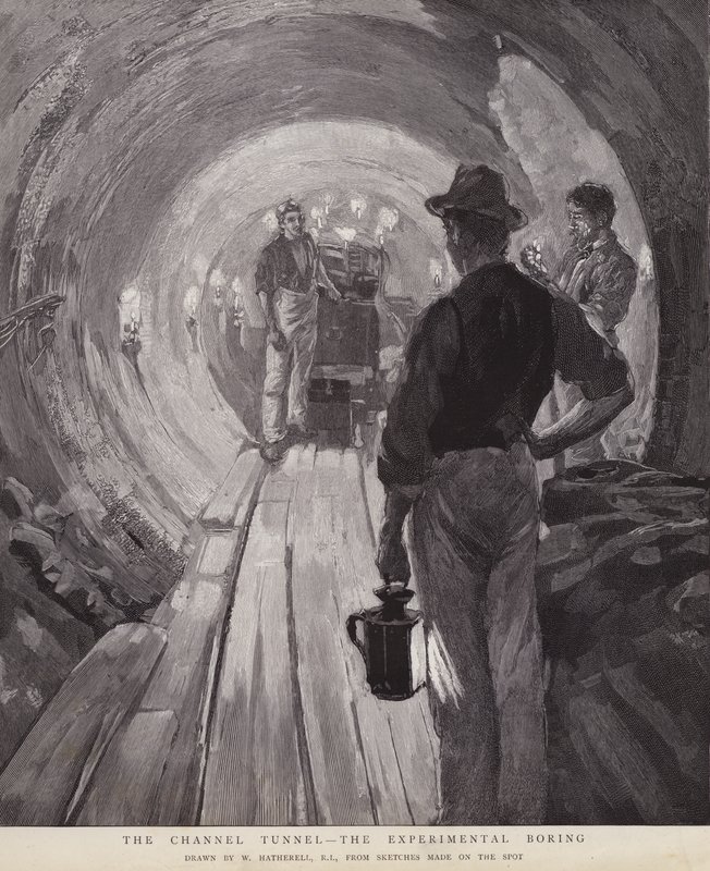 A Csatorna-alagút – A kísérleti unalmas (litho) alkotó: William (after) Hatherell