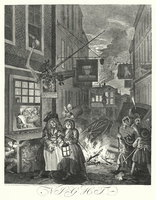 Éjszaka (metszet) alkotó: William (after) Hogarth