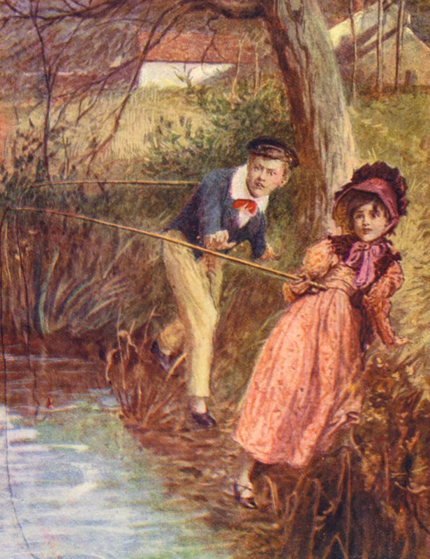 Illusztráció George Eliot The Mill on the Floss című könyvéhez (színes litográfia) alkotó: William (after) Rainey