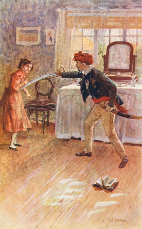 Illusztráció George Eliot The Mill on the Floss című könyvéhez (színes litográfia) alkotó: William (after) Rainey