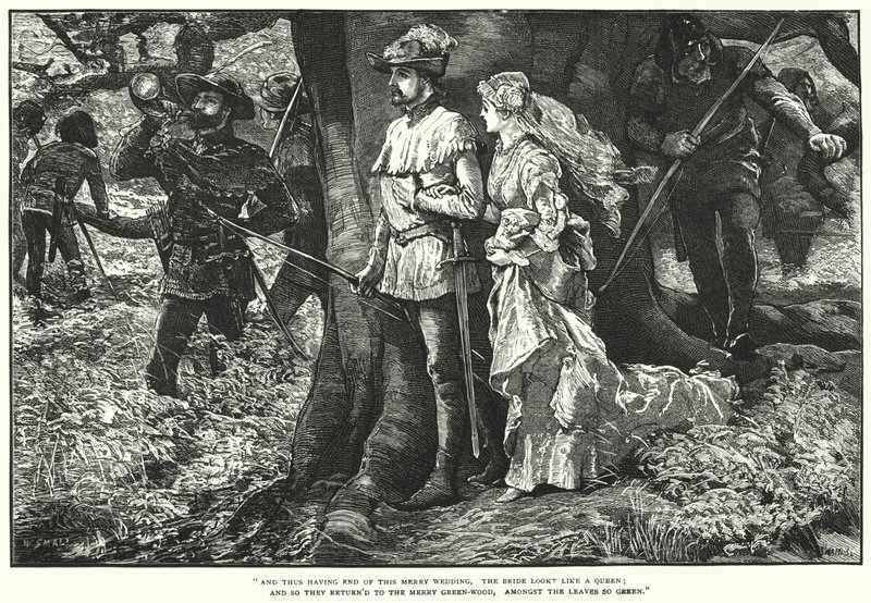 Robin Hood és Allin A Dale (metszet) alkotó: William (after) Small