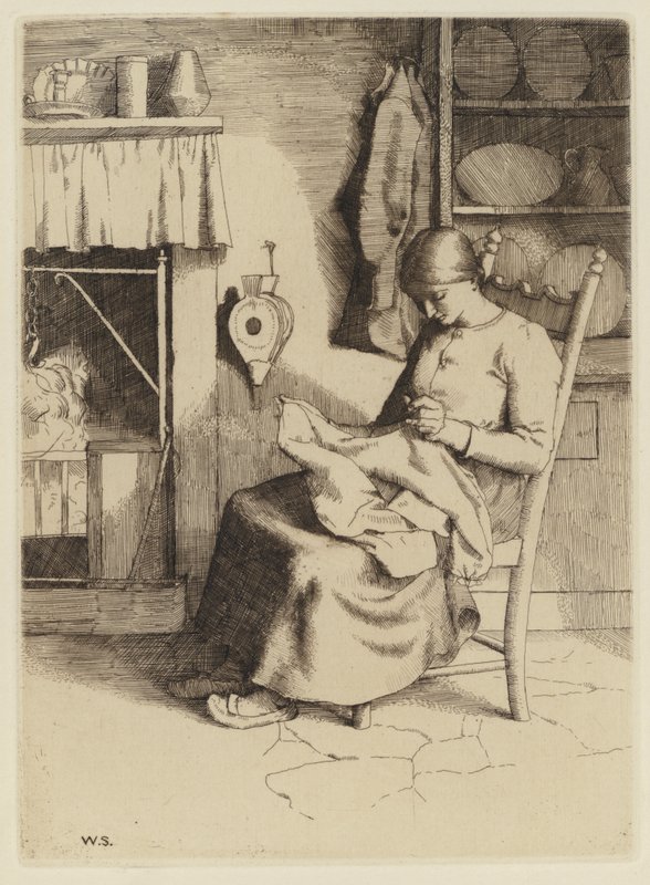 Bunyan zarándokának fejlődése: Irgalmasság a munkájában (rézkarc) alkotó: William (after) Strang