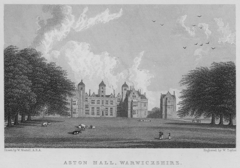 Aston Hall, Warwickshire (metszet) alkotó: William (after) Westall