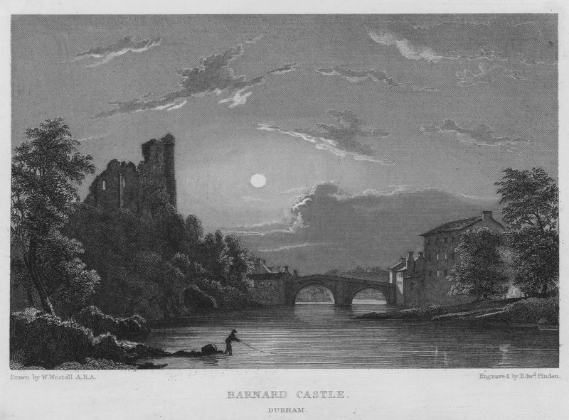 Barnard kastély, Durham (metszet) alkotó: William (after) Westall
