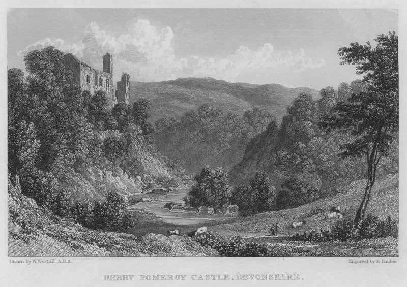 Berry Pomeroy Castle, Devonshire (engraving) alkotó: William (after) Westall