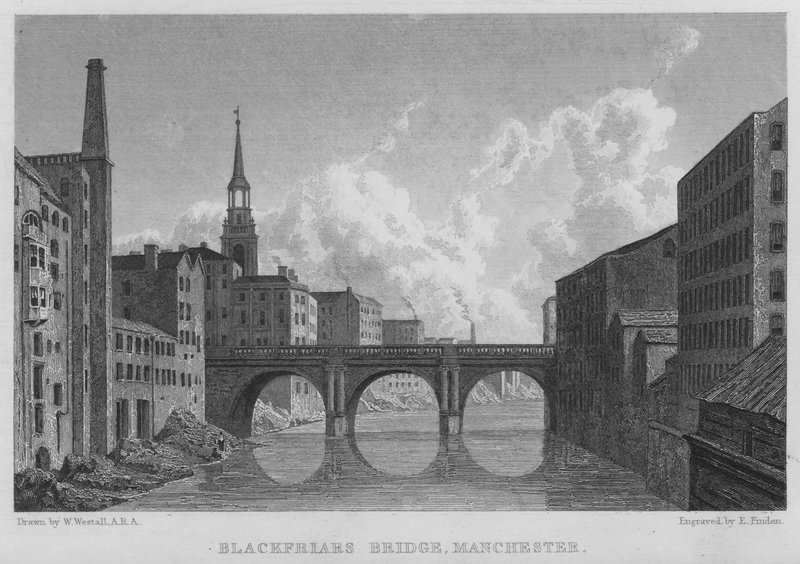Blackfriars Bridge, Manchester (metszet) alkotó: William (after) Westall
