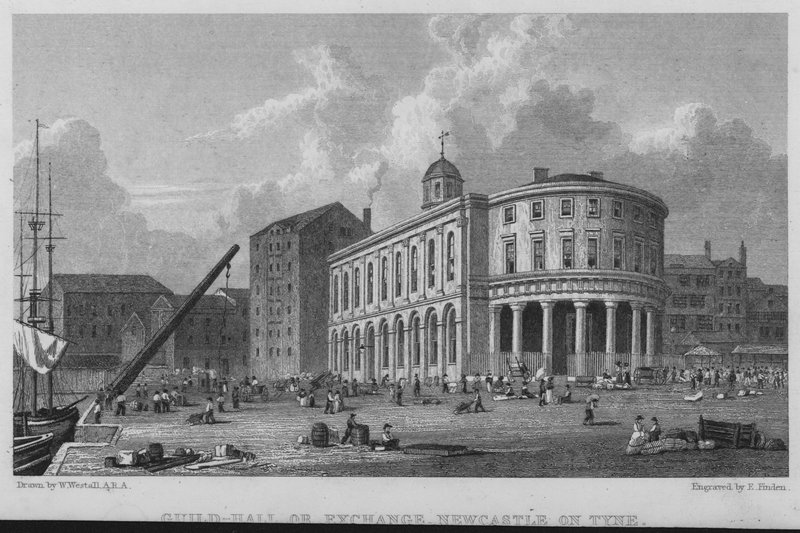 Guild-Hall vagy Exchange, Newcastle on Tyne (metszet) alkotó: William (after) Westall