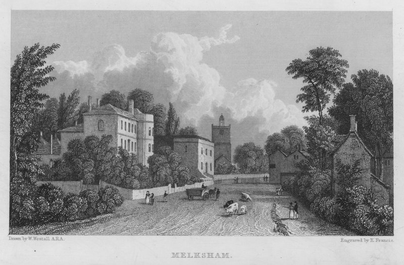 Melksham (metszet) alkotó: William (after) Westall