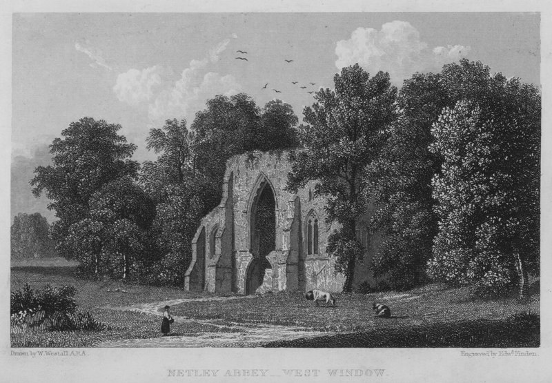 Netley Abbey, West Window (metszet) alkotó: William (after) Westall