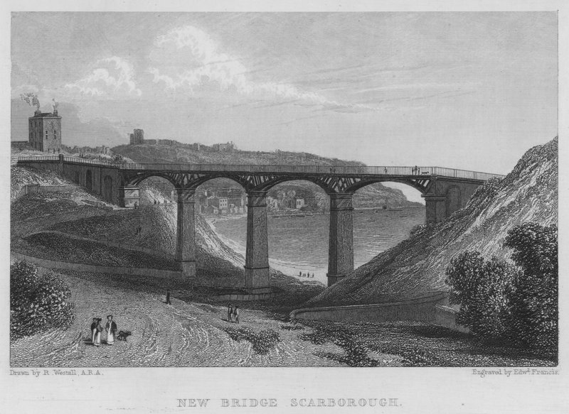 New Bridge, Scarborough (metszet) alkotó: William (after) Westall