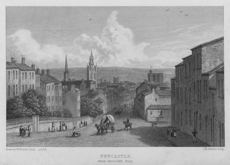 Newcastle, a Westgate Hillről (metszet) alkotó: William (after) Westall