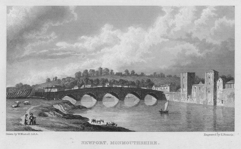 Newport, Monmouthshire (metszet) alkotó: William (after) Westall