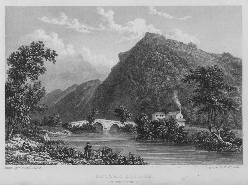Nottar híd, a Lynheren (metszet) alkotó: William (after) Westall