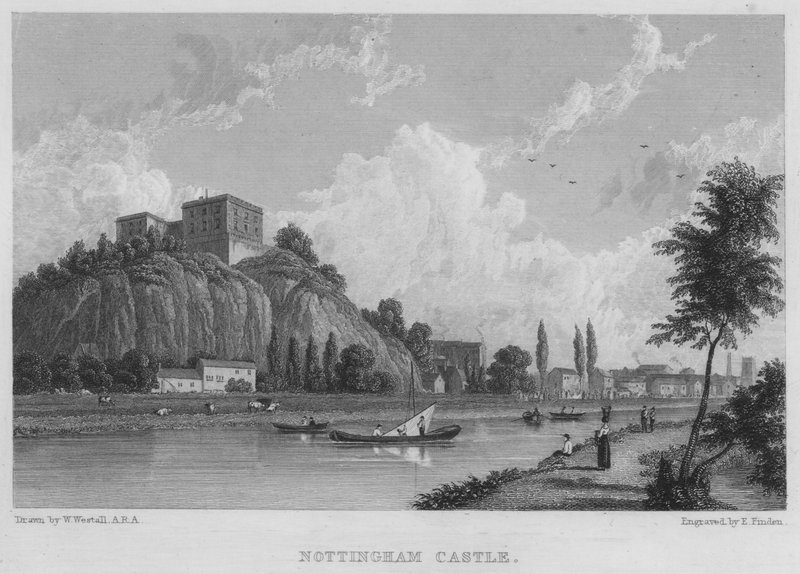 Nottingham kastély (metszet) alkotó: William (after) Westall