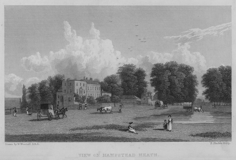 Kilátás a Hampstead Heath-re (metszet) alkotó: William (after) Westall