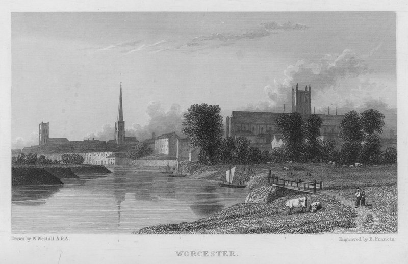 Worcester (metszet) alkotó: William (after) Westall