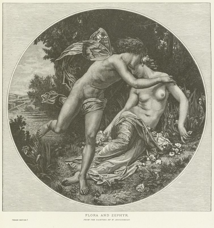 Flóra és Zephyr alkotó: William Adolphe Bouguereau